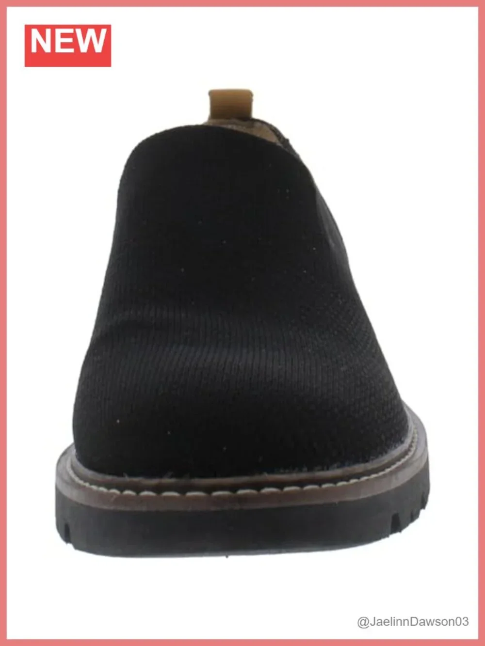 Women's Knit Loafer Block Heel Slip-On Comfort Shoes with Microfiber Footbed
